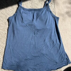 MATERNITY - 2 Women's Nursing Tank Top - Kindred Bravely - Slate Blue & Black